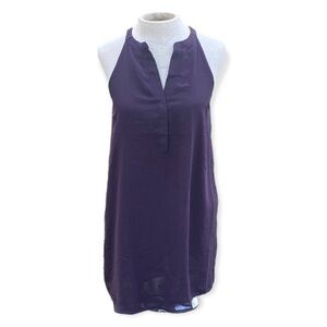 Lily White Sleeveless blouse double layer sheer deep purple medium
